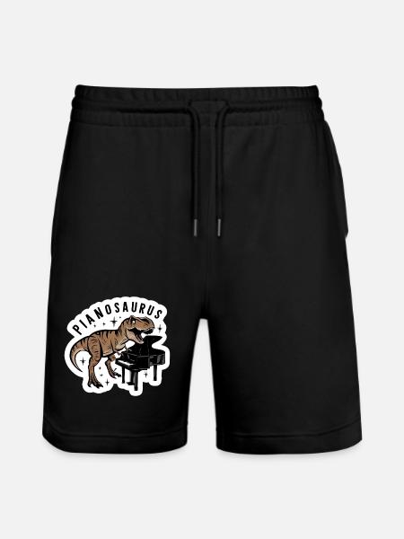 Pianosaurus Dino Piano Player - Stanley/Stella Trainer Unisex Organic Jogging Shorts - black
