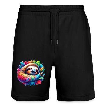 Paresse - Short de jogging bio TRAINER Stanley/Stella unisexe - noir - Devant - Nik (191cm) & Marisol (170cm)