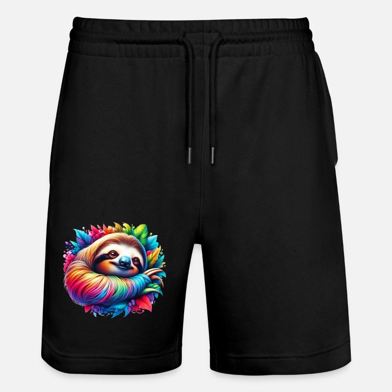 Faultier - Stanley/Stella Unisex Bio Joggingshorts Trainer  - Schwarz