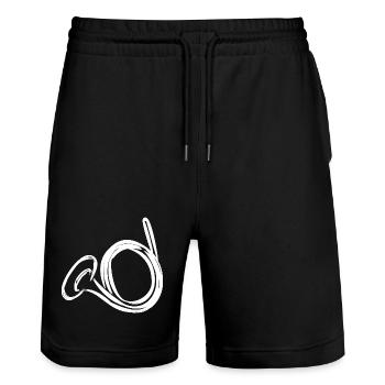 French Horn Drawing - Stanley/Stella Trainer Unisex Organic Jogging Shorts - black - Front - Nik (191cm) & Marisol (170cm)