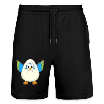 Papagei Ei - Stanley/Stella Unisex Bio Joggingshorts Trainer  - Schwarz - Vorne - Nik (191cm) & Marisol (170cm)