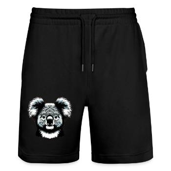 Koala - Stanley/Stella Trainer Unisex Organic Jogging Shorts - black - Front - Nik (191cm) & Marisol (170cm)