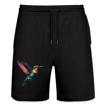 Kolibri - Stanley/Stella Unisex Bio Joggingshorts Trainer  - Schwarz - Vorne - Nik (191cm) & Marisol (170cm)