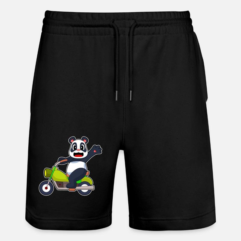Panda Motorrad - Stanley/Stella Unisex Bio Joggingshorts Trainer  - Schwarz