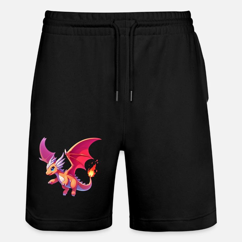 Drache - Stanley/Stella Unisex Bio Joggingshorts Trainer  - Schwarz