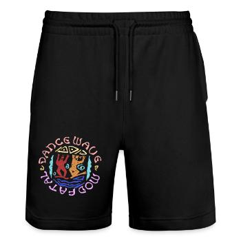 SHARKY OLDHOUSE dance wave mod fatal - Stanley/Stella Unisex Bio Joggingshorts Trainer  - Schwarz - Vorne - Nik (191cm) & Marisol (170cm)