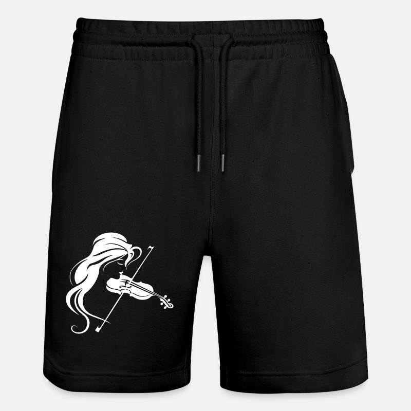 Dessin de fille de violon - Short de jogging bio TRAINER Stanley/Stella unisexe - noir