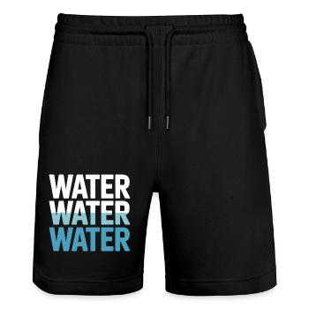Drink Water Hydrate Ocean River  - Stanley/Stella Trainer Unisex Organic Jogging Shorts - black - Front - Nik (191cm) & Marisol (170cm)