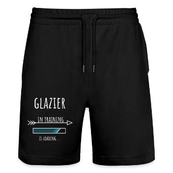 Glazier Gift Profession Training Glazier - Stanley/Stella Trainer Unisex Organic Jogging Shorts - black - Front - Nik (191cm) & Marisol (170cm)