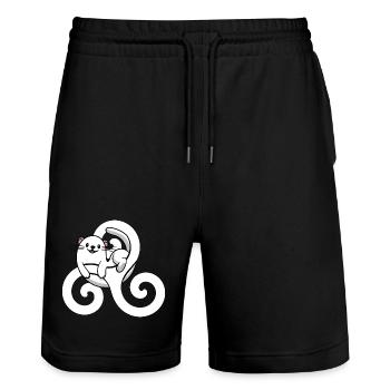 Brittany Breton Hermine – Breizh Symbol Triskel - Stanley/Stella Trainer Unisex Organic Jogging Shorts - black - Front - Nik (191cm) & Marisol (170cm)