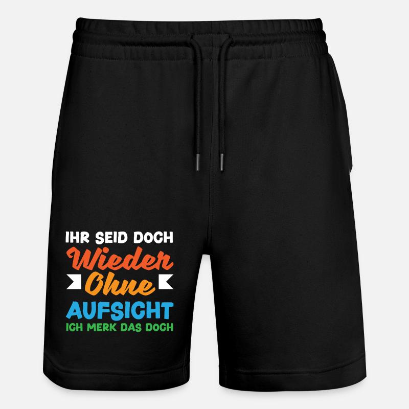 Again without supervision – sarcasm - Stanley/Stella Trainer Unisex Organic Jogging Shorts - black