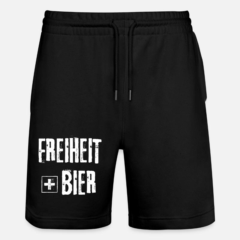 LIBERTÉ + BIÈRE GRUNGE ROCK GRAFFITI DESIGN - Short de jogging bio TRAINER Stanley/Stella unisexe - noir