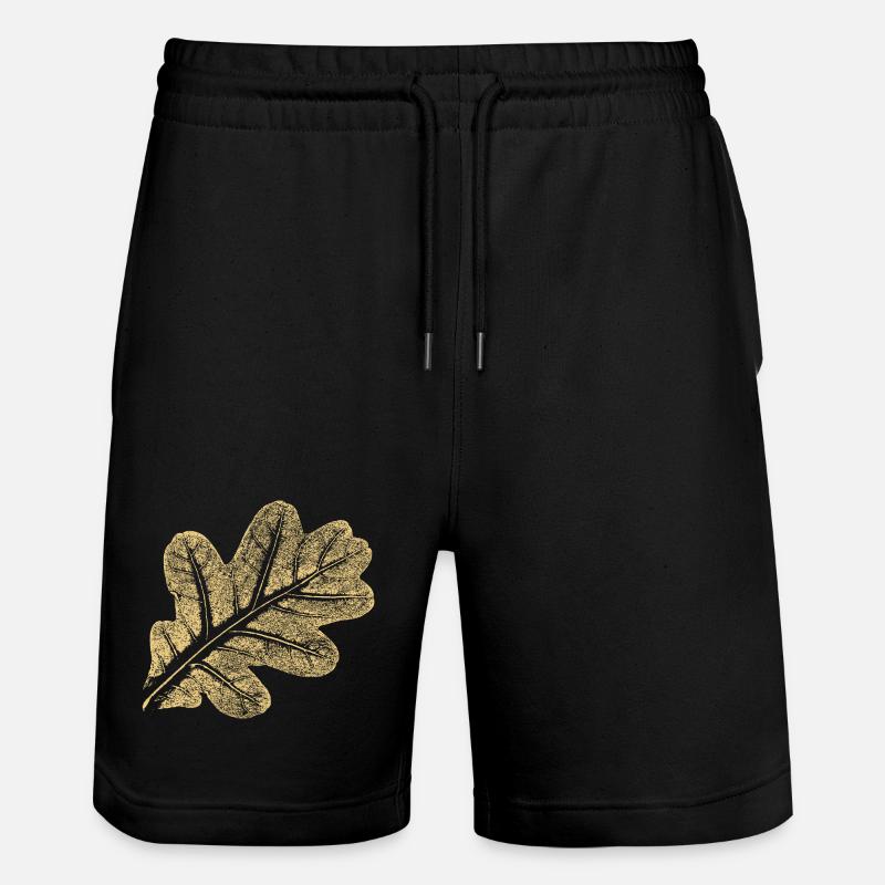Blatt Eiche / Eichenblatt - Natur Design - Stanley/Stella Unisex Bio Joggingshorts Trainer  - Schwarz