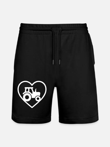 Tractor Heart – Farmer's Passion - Stanley/Stella Trainer Unisex Organic Jogging Shorts - black