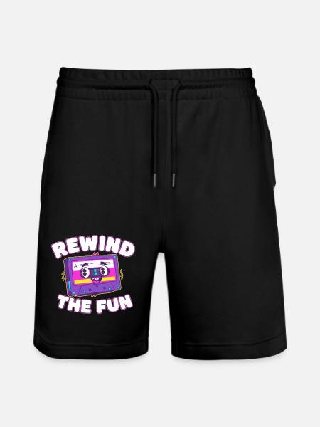 Rewind The Fun Cassette - Stanley/Stella Trainer Unisex Organic Jogging Shorts - black