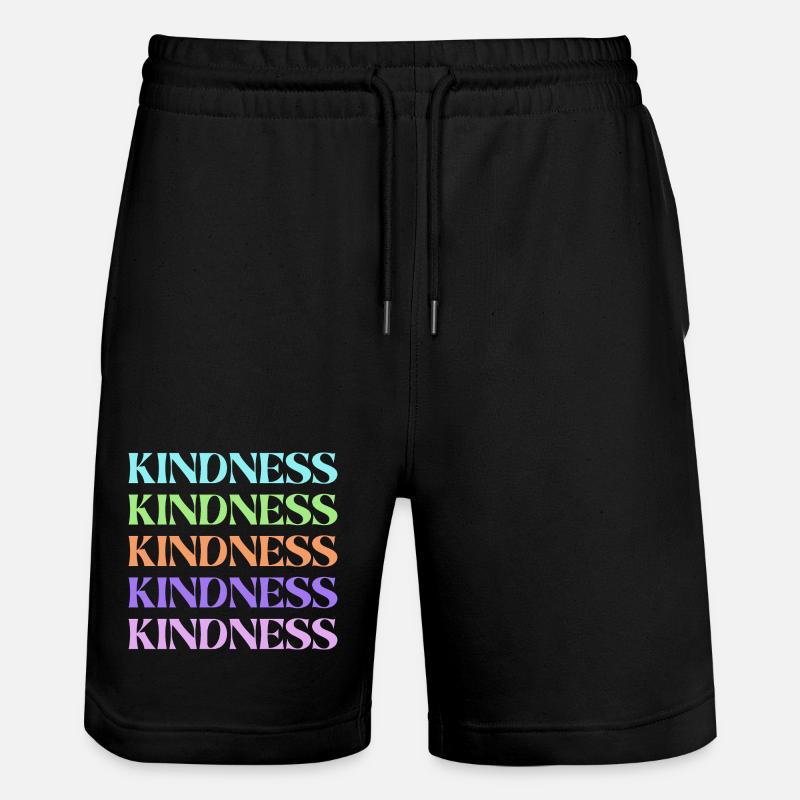 Freundlichkeit Regenbogen gestapelter Text - Stanley/Stella Unisex Bio Joggingshorts Trainer  - Schwarz