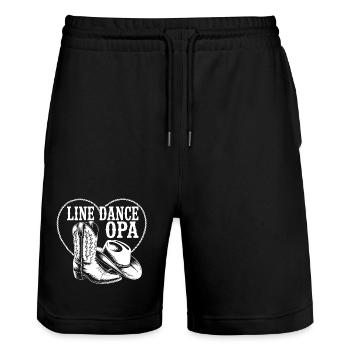 Line Dance Grandpa Heart - Stanley/Stella Trainer Unisex Organic Jogging Shorts - black - Front - Nik (191cm) & Marisol (170cm)