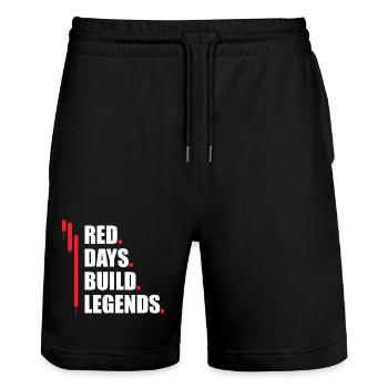Jours rouges construisent des légendes Marché boursier Trader en bourse - Short de jogging bio TRAINER Stanley/Stella unisexe - noir - Devant - Nik (191cm) & Marisol (170cm)