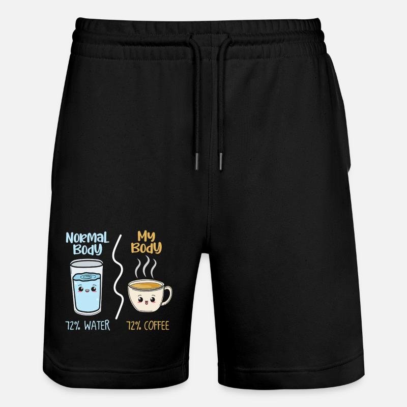 Kaffee vs Wasser 72% - Stanley/Stella Unisex Bio Joggingshorts Trainer  - Schwarz