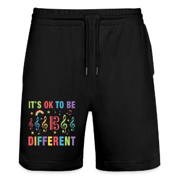 Alto, alto, sois un musicien différent, tonalité alto - Short de jogging bio TRAINER Stanley/Stella unisexe - noir - Devant - Nik (191cm) & Marisol (170cm)