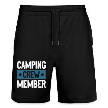 Équipe de camping - Short de jogging bio TRAINER Stanley/Stella unisexe - noir - Devant - Nik (191cm) & Marisol (170cm)