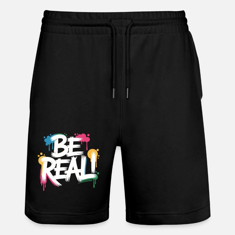 Imprimé graffiti Be Real - Short de jogging bio TRAINER Stanley/Stella unisexe - noir