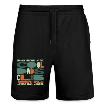 Cool Dads Club - Papa Vatertag Geschenk - Stanley/Stella Unisex Bio Joggingshorts Trainer  - Schwarz - Vorne - Nik (191cm) & Marisol (170cm)