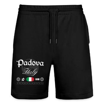 Padua Italien Streetwear Reise Souvenir - Stanley/Stella Unisex Bio Joggingshorts Trainer  - Schwarz - Vorne - Nik (191cm) & Marisol (170cm)
