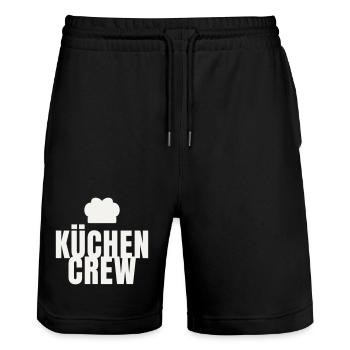 Kitchen Crew Chef Gastro Restaurant Chef's Hat - Stanley/Stella Trainer Unisex Organic Jogging Shorts - black - Front - Nik (191cm) & Marisol (170cm)