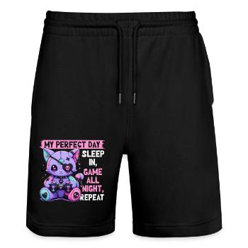 Pastel Goth Soft Goth Gaming Gamer - Short de jogging bio TRAINER Stanley/Stella unisexe - noir - Devant - Nik (191cm) & Marisol (170cm)