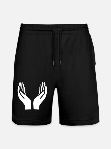 Open Hands Gesture - Stanley/Stella Trainer Unisex Organic Jogging Shorts - black