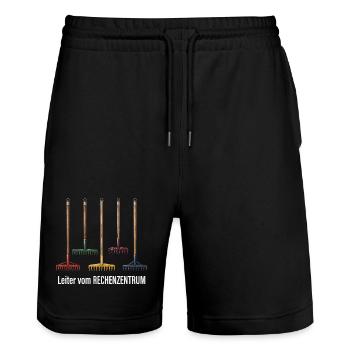 Rechenzentrum Gärtner Garten Gartenarbeit - Stanley/Stella Unisex Bio Joggingshorts Trainer  - Schwarz - Vorne - Nik (191cm) & Marisol (170cm)