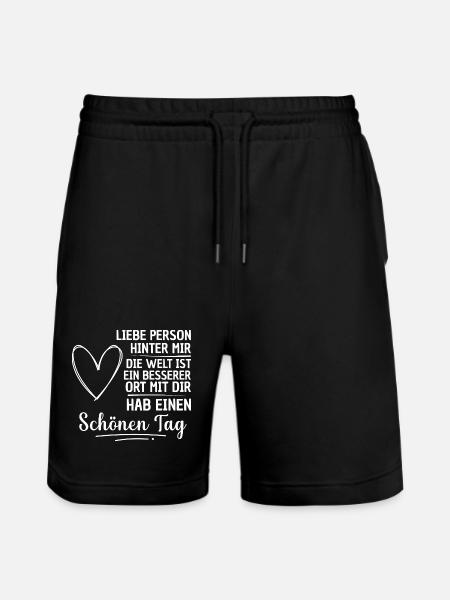 Liebe Person Spruch - Stanley/Stella Unisex Bio Joggingshorts Trainer - Schwarz