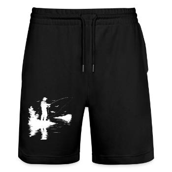 Fischer Graphics - Short de jogging bio TRAINER Stanley/Stella unisexe - noir - Devant - Nik (191cm) & Marisol (170cm)
