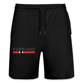 Fjaerland Norvège - Short de jogging bio TRAINER Stanley/Stella unisexe - noir - Devant - Nik (191cm) & Marisol (170cm)