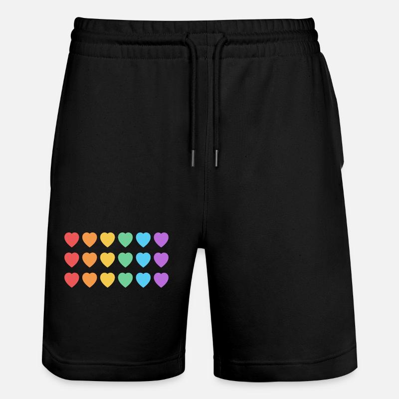 Rainbow Hearts LGBT Pride - Short de jogging bio TRAINER Stanley/Stella unisexe - noir