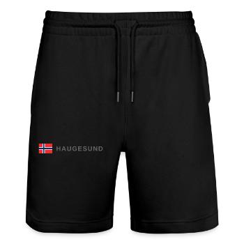 Haugesund Norvège - Short de jogging bio TRAINER Stanley/Stella unisexe - noir - Devant - Nik (191cm) & Marisol (170cm)