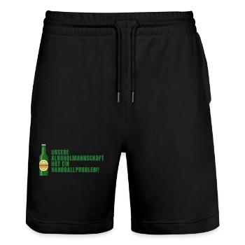 Handball - Stanley/Stella Unisex Bio Joggingshorts Trainer  - Schwarz - Vorne - Nik (191cm) & Marisol (170cm)