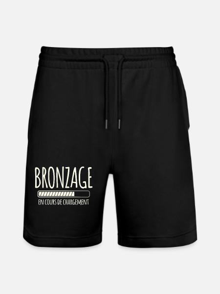 Tan Loading, Summer, Vacation, French - Stanley/Stella Trainer Unisex Organic Jogging Shorts - black