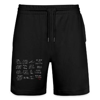 Funny Sayings Fake Friends Aesthetic Meme - Stanley/Stella Trainer Unisex Organic Jogging Shorts - black - Front - Nik (191cm) & Marisol (170cm)