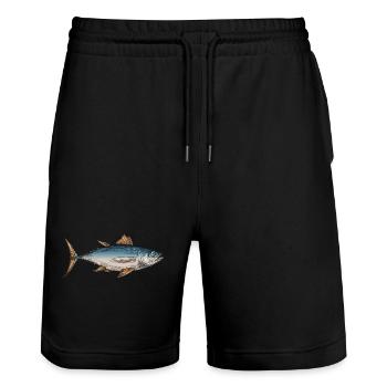 Meerestiere - Stanley/Stella Unisex Bio Joggingshorts Trainer  - Schwarz - Vorne - Nik (191cm) & Marisol (170cm)