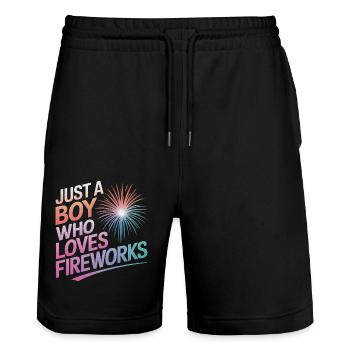 Pyrotechnie Feux d’artifice Pyrotechnie - Short de jogging bio TRAINER Stanley/Stella unisexe - noir - Devant - Nik (191cm) & Marisol (170cm)