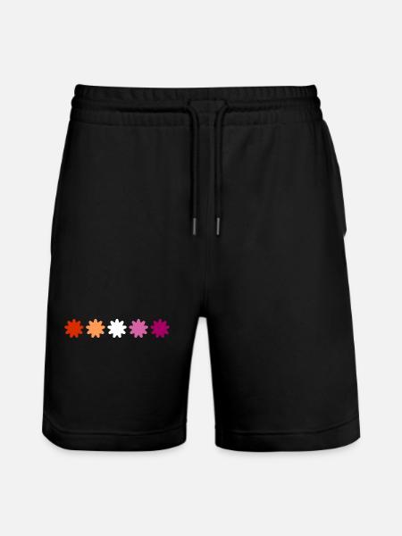 Subtle Lesbian Pride flowers - Stanley/Stella Trainer Unisex Organic Jogging Shorts - black