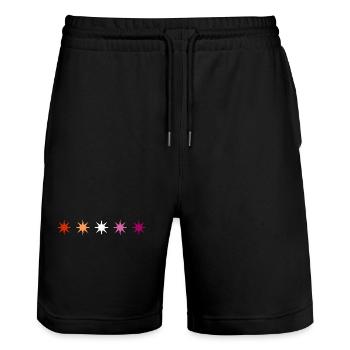 Subtile lesbische Pride-Stars - Stanley/Stella Unisex Bio Joggingshorts Trainer  - Schwarz - Vorne - Nik (191cm) & Marisol (170cm)