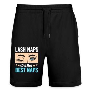Make-up Cosmetics Beautician - Stanley/Stella Trainer Unisex Organic Jogging Shorts - black - Front - Nik (191cm) & Marisol (170cm)