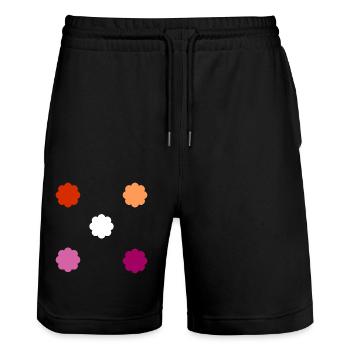 Fierté lesbienne subtile - Short de jogging bio TRAINER Stanley/Stella unisexe - noir - Devant - Nik (191cm) & Marisol (170cm)