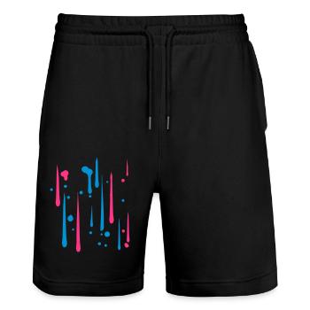 gouttes de pluie graffiti spray cool tenir noir - Short de jogging bio TRAINER Stanley/Stella unisexe - noir - Devant - Nik (191cm) & Marisol (170cm)