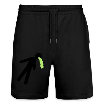 vomir drôle vomir nausée gueule de bois alcool - Short de jogging bio TRAINER Stanley/Stella unisexe - noir - Devant - Nik (191cm) & Marisol (170cm)