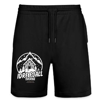 Idre Fjäll Ski Design Schweden Skigebiet - Stanley/Stella Unisex Bio Joggingshorts Trainer  - Schwarz - Vorne - Nik (191cm) & Marisol (170cm)