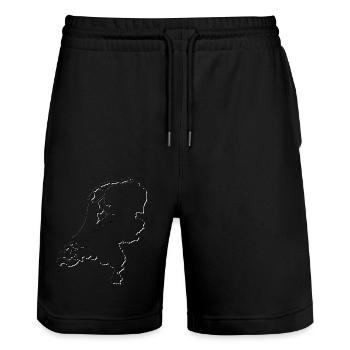 Niederlande | Landkarte | Schatten - Stanley/Stella Unisex Bio Joggingshorts Trainer  - Schwarz - Vorne - Nik (191cm) & Marisol (170cm)